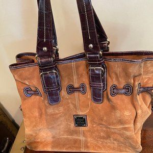 Dooney & Bourke Cognac Color Suede & Leather